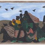 Jacob Lawrence. The Migration Series. 1940-41. Panel 3: "In every town Negroes were leaving by the hundreds to go North and enter into Northern industry." (The Jacob and Gwendolyn Knight Lawrence Foundation, Seattle / Artists Rights Society (ARS), New York)
